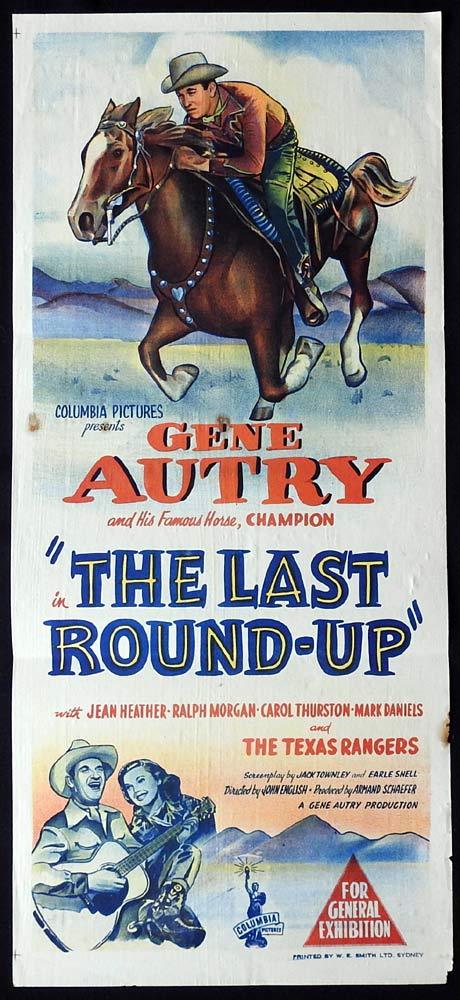 The Last Round Up Original Daybill Movie Poster Gene Autry Moviemem Original Movie Posters 