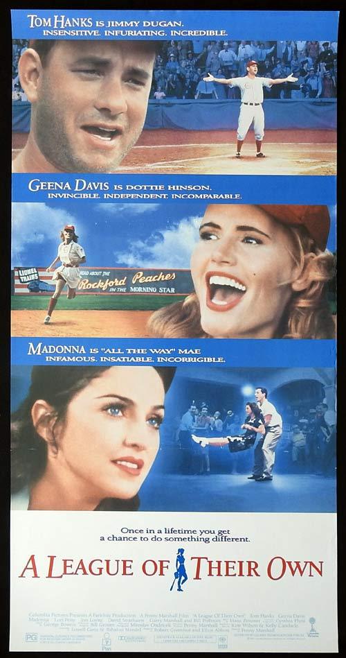 A LEAGUE OF THEIR OWN Original Daybill Movie poster TOM HANKS Geena Davis