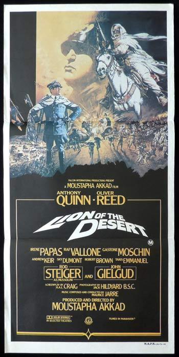 LION OF THE DESERT Original Daybill Movie poster Anthony Quinn Oliver Reed