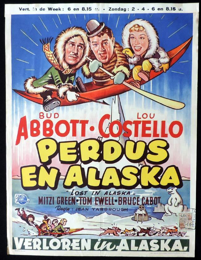 LOST IN ALASKA Original Belgian Movie poster Abbott and Costello