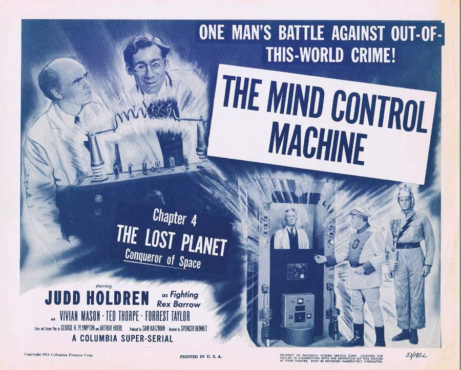 THE LOST PLANET Title Lobby card MIND CONTROL MACHINE Serial
