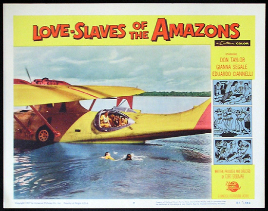 LOVE SLAVES OF THE AMAZON Lobby card 7 1957 Jungle Women