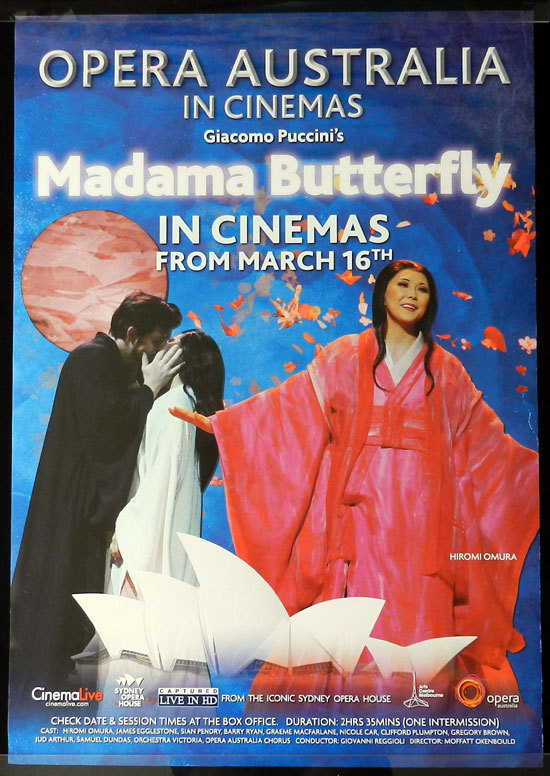 MADAME BUTTERFLY 2013 Opera HIROMI OMURA Australian 1sht Movie poster