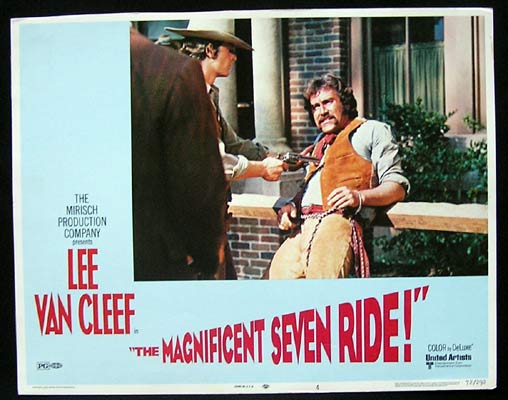 MAGNIFICENT SEVEN RIDE 1972 Lee Van Cleef Lobby Card 4 Spaghetti Western