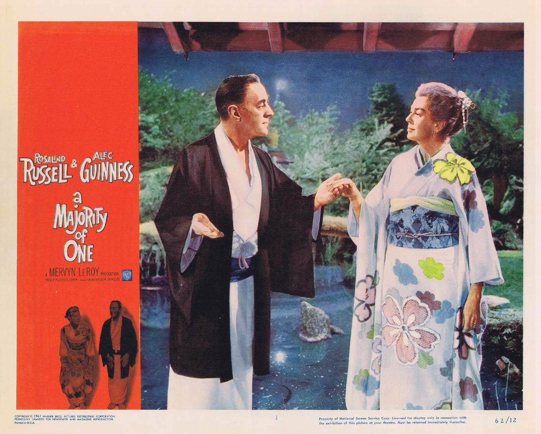 A MAJORITY OF ONE Lobby Card Rosalind Russell Alec Guinness Ray Danton
