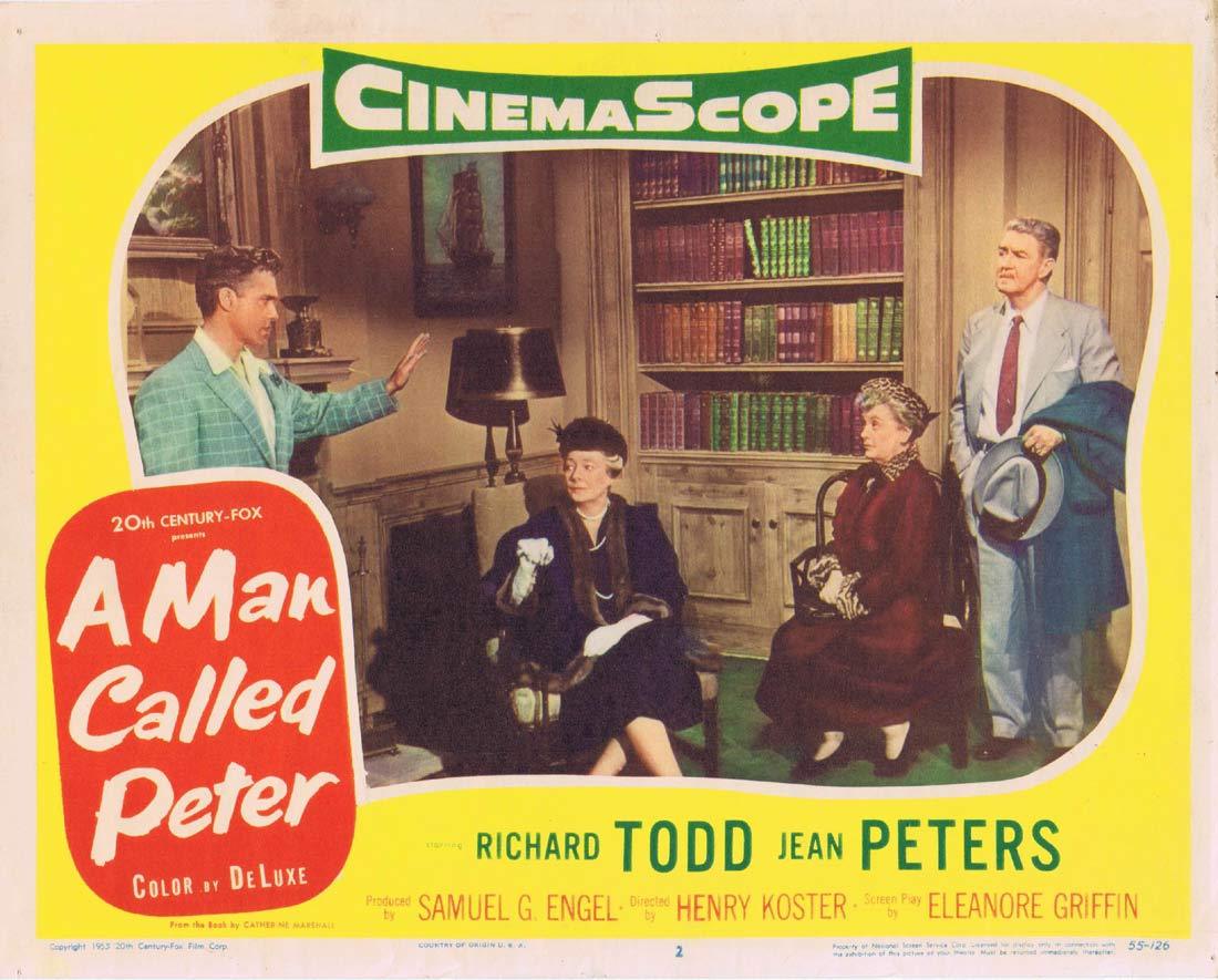 A MAN CALLED PETER Original Lobby Card 2 Richard Todd Jean Peters