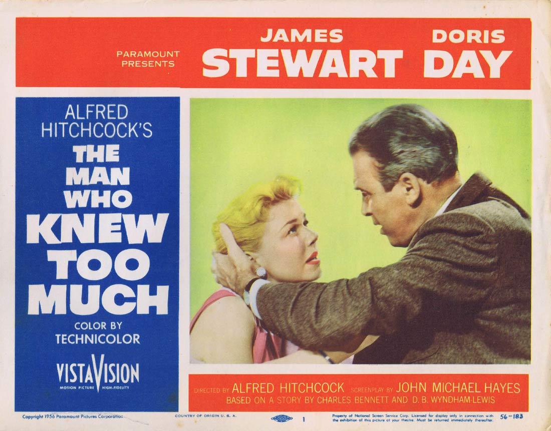 THE MAN WHO KNEW TOO MUCH Original Lobby Card 1 James Stewart Doris Day