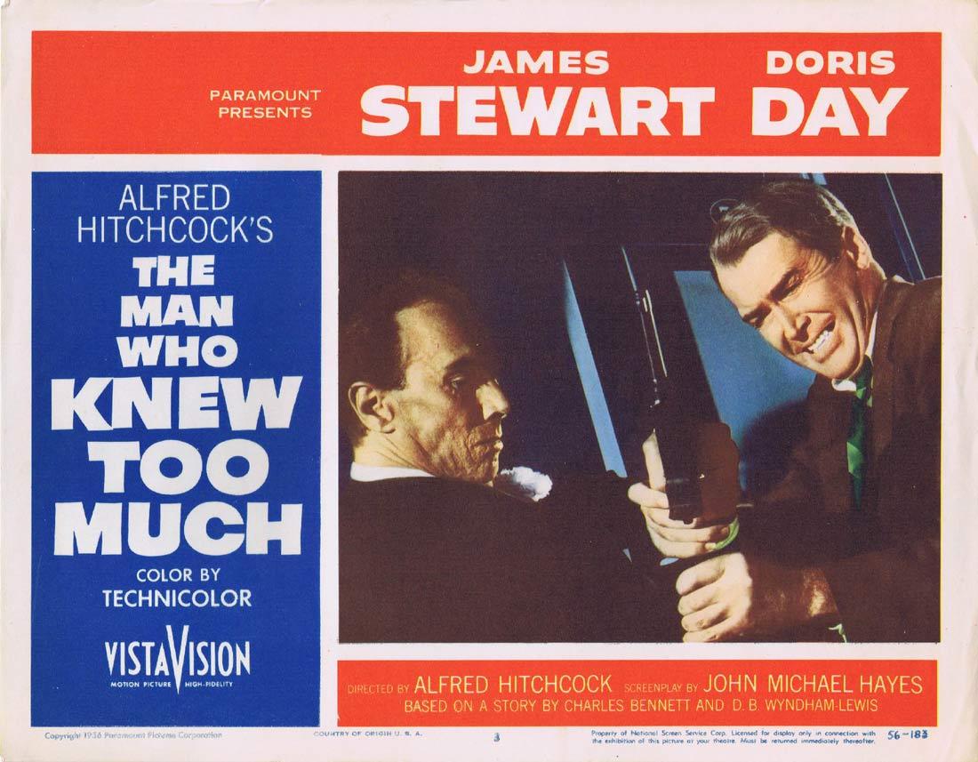 THE MAN WHO KNEW TOO MUCH Original Lobby Card 3 James Stewart Doris Day
