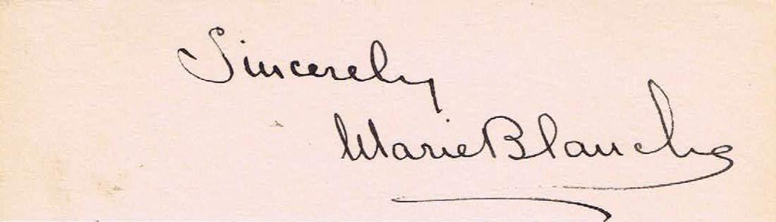 MARIE BLANCHE Autographed Album Page 1952