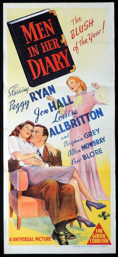 MEN IN HER DIARY Original Daybill Movie Poster Peggy Ryan Jon Hall