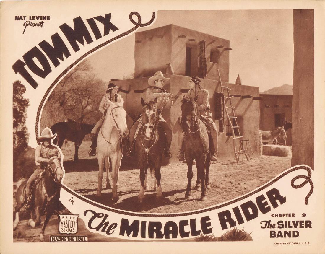 THE MIRACLE RIDER Original Lobby Card Mascot Serial 1935 Tom Mix