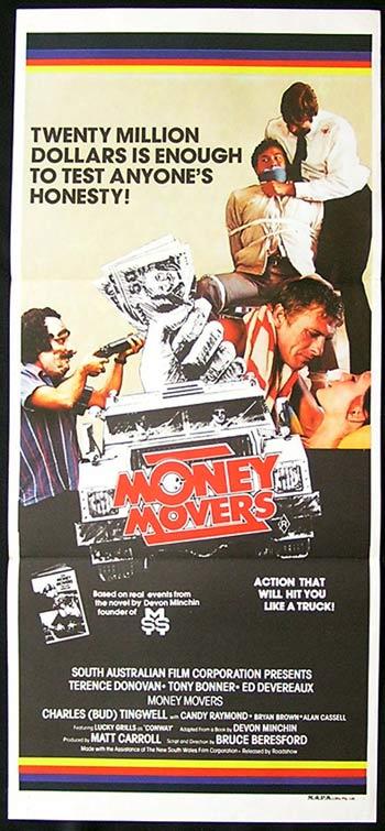 MONEY MOVERS Daybill Movie poster 1978 Bruce Beresford