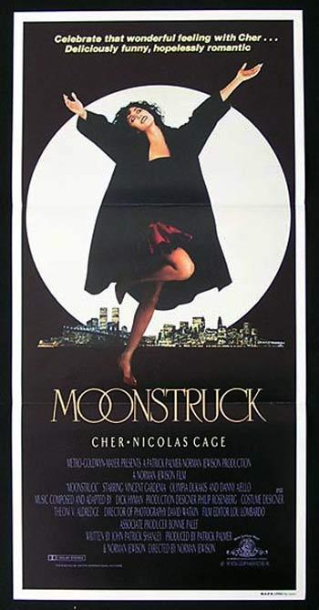 MOONSTRUCK Original Daybill Movie Poster CHER Nicolas Cage