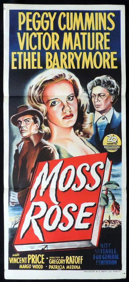 MOSS ROSE Original Daybill Movie Poster Peggy Cummins Film Noir