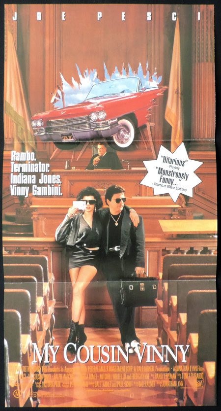MY COUSIN VINNY Original Daybill Movie poster Joe Pesci Marisa Tomei