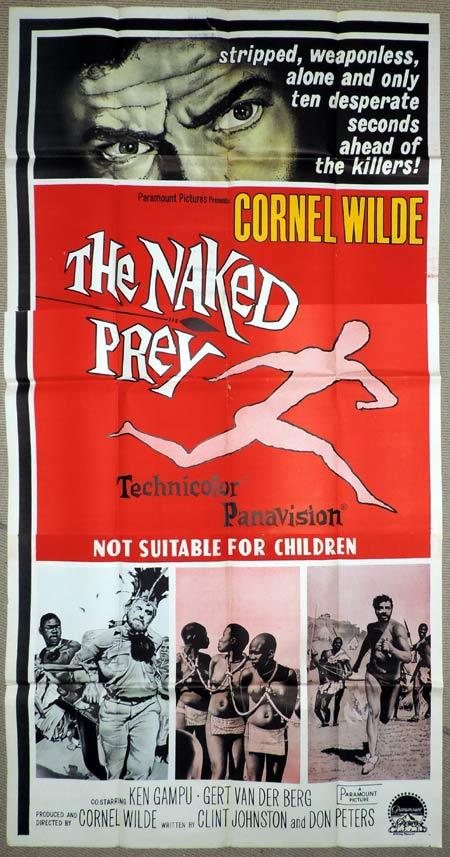THE NAKED PREY Original 3 Sheet Movie Poster Cornel Wilde