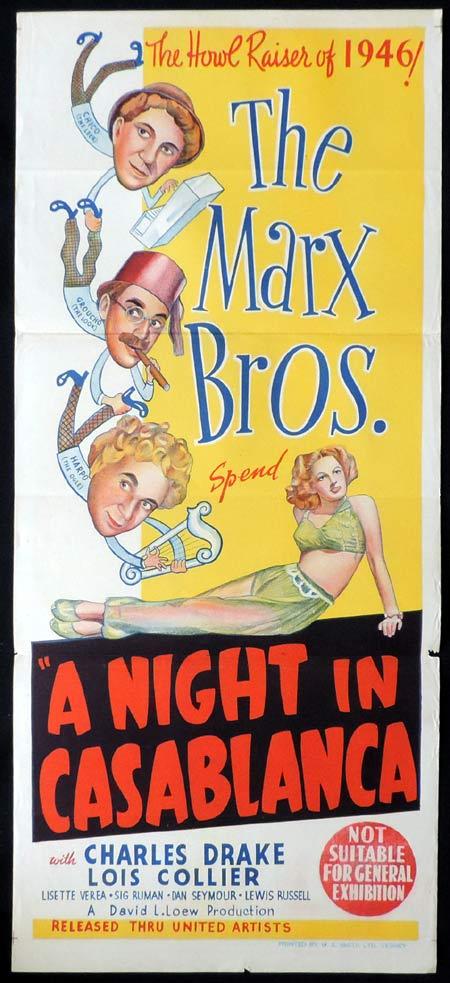 A NiGHT iN CASABLANCA  Marx Brothers  Burlesque Archie Mayo  SMALL French POSTER 