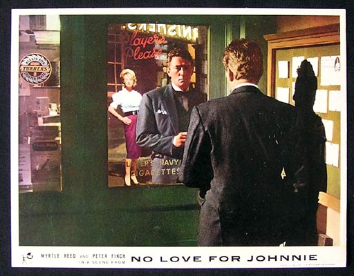 NO LOVE FOR JOHNNIE 1961 Peter Finch Lobby Card 1