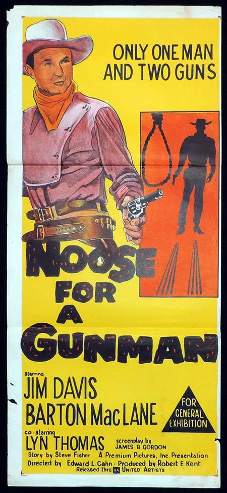 NOOSE FOR A GUNMAN Daybill Movie Poster Barton MacLane Jim Davis Western