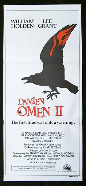 DAMIEN OMEN II daybill Movie poster William Holden Lee Grant ANTICHRIST 2