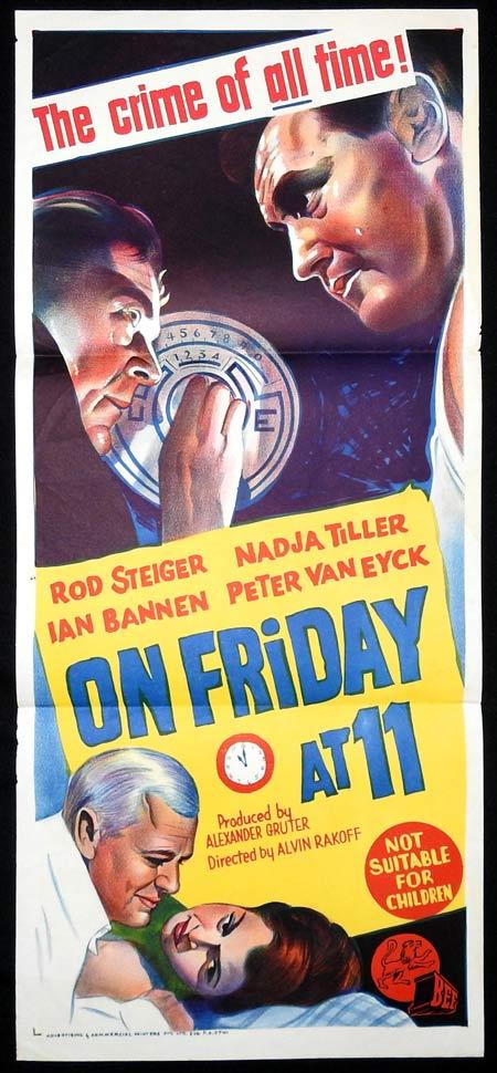 On Friday At 11 Aka World In My Pocket Original Daybill Movie Poster Rod Steiger Moviemem Original Movie Posters