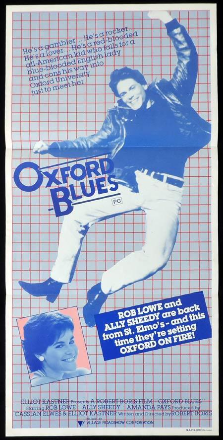 OXFORD BLUES Original Daybill Movie Poster Rob Lowe Ally Sheedy ...