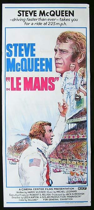 LE MANS Movie Poster 1971 Steve McQueen ORIGINAL Australian Daybill ...