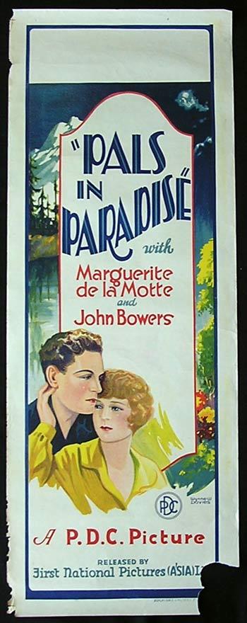 PALS IN PARADISE Movie Poster 1926 John Bowers RARE Long Daybill