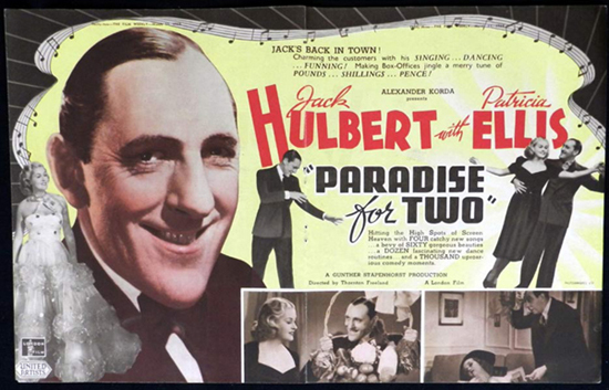 PARADISE FOR TWO 1938 Jack Hulbert Patricia Ellis VINTAGE Original Movie Trade Ad