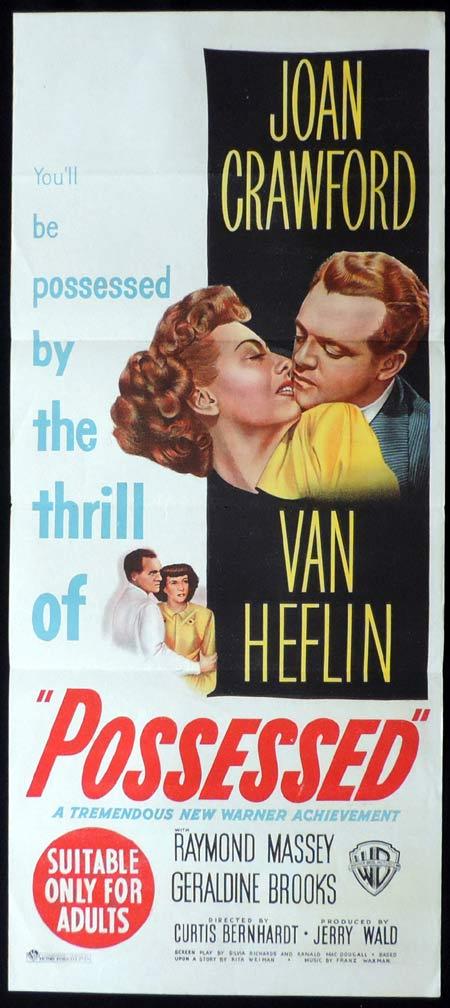 POSSESSED Original Daybill Movie Poster Joan Crawford Film Noir
