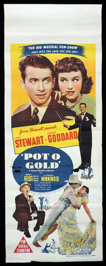 POT O’ GOLD Original Daybill Movie Poster James Stewart Paulette Goddard