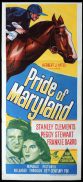PRIDE OF MARYLAND Original Daybill Movie Poster Stanley Clements Horse Racing