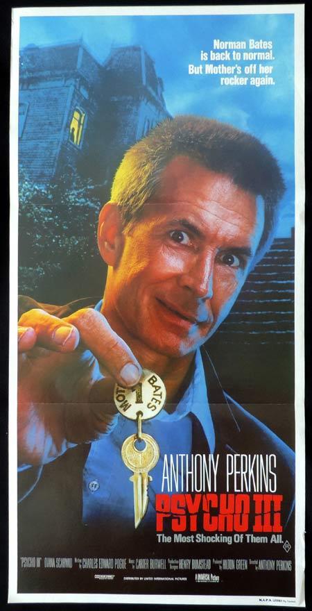 PSYCHO III Original Daybill Movie Poster Anthony Perkins as Norman Bates 3