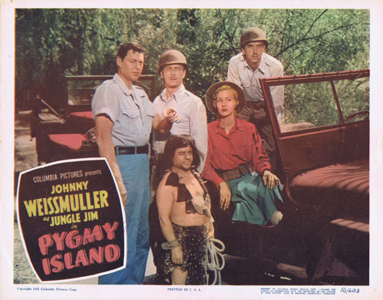 PYGMY ISLAND 1950 Lobby Card 2 Johnny Weissmuller Jungle Jim