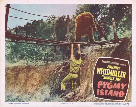 PYGMY ISLAND 1950 Lobby Card 3 Johnny Weissmuller Jungle Jim