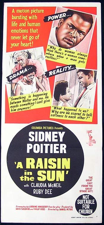 A RAISIN IN THE SUN 1961 Sidney Poitier RARE Daybill Movie Poster