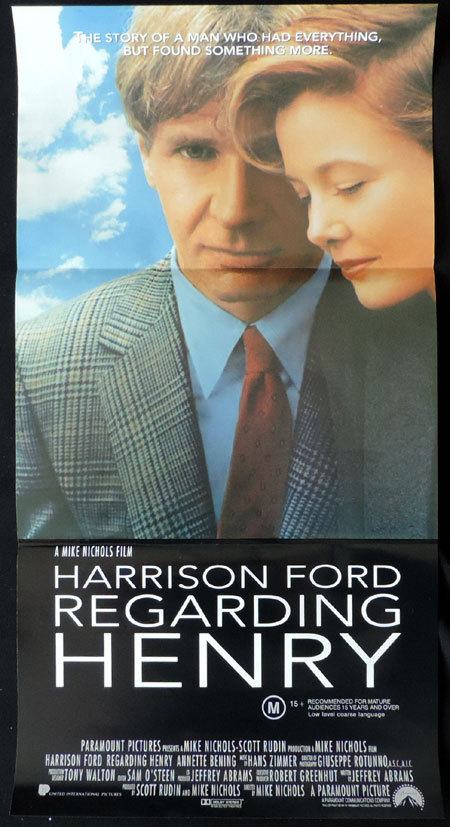 REGARDING HENRY Daybill Movie poster Harrison Ford “B”