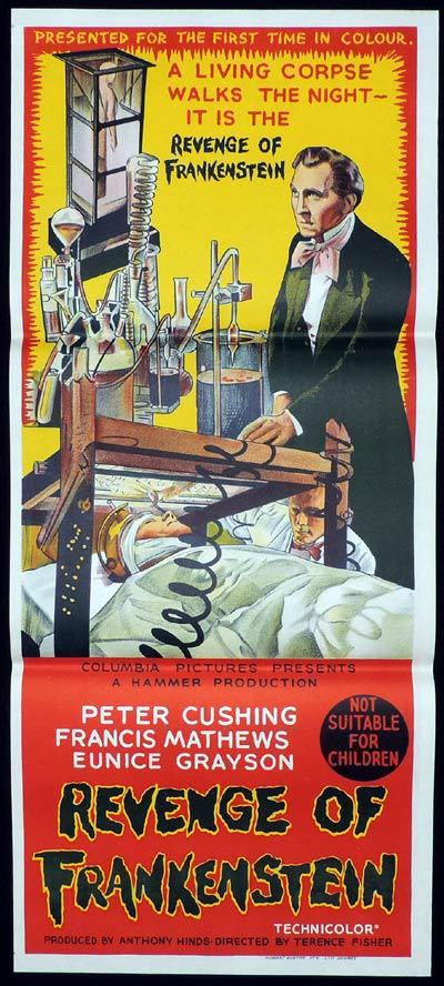 REVENGE OF FRANKENSTEIN Daybill Movie poster Peter Cushing