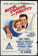 RICH YOUNG AND PRETTY Original One sheet Movie Poster Jane Powell Eiffel Tower