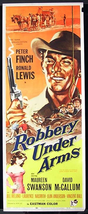 ROBBERY UNDER ARMS Movie Poster 1957 Rare PETER FINCH US Insert Movie Poster
