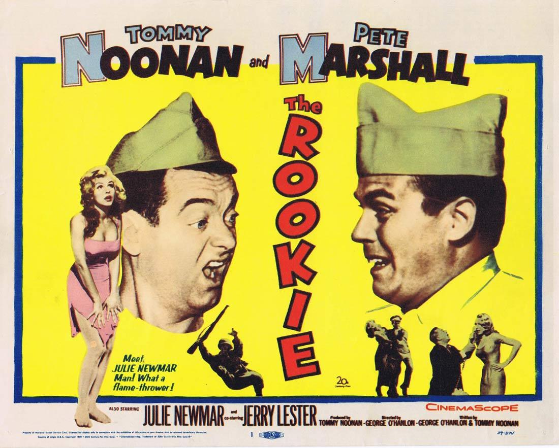 THE ROOKIE Title Lobby Card Tommy Noonan Pete Marshall Julie Newmar