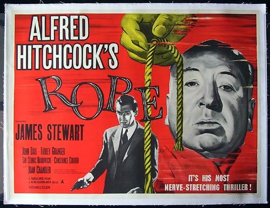 ROPE British Quad Movie Poster 1950s Alfred Hitchcock James Stewart