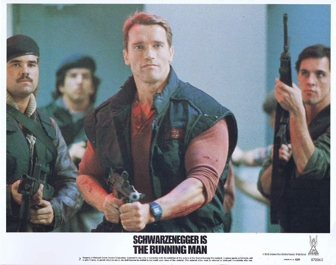 THE RUNNING MAN Lobby Card 2 Arnold Schwarzenegger | Moviemem Original