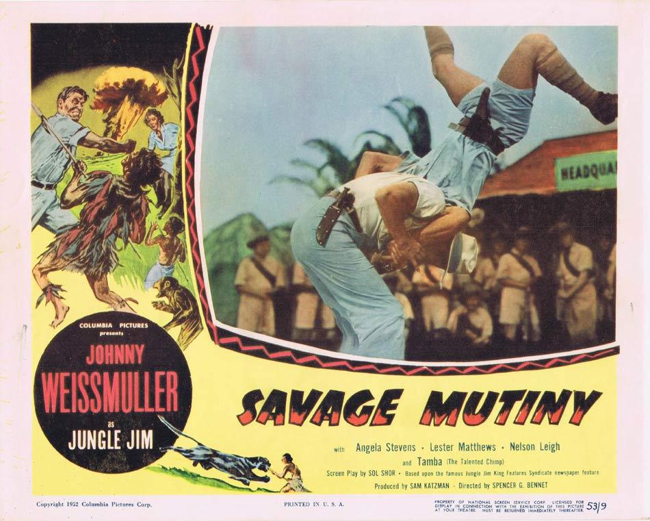 SAVAGE MUTINY Lobby Card 7 Johnny Weissmuller Jungle Jim