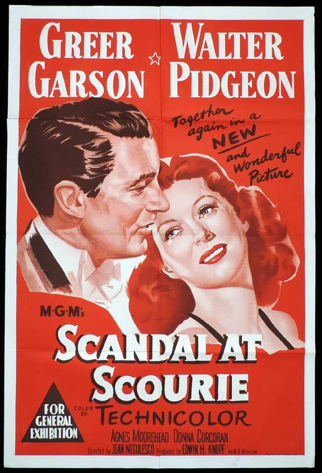 SCANDAL AT SCOURIE Original One sheet Movie Poster Greer Garson Walter ...