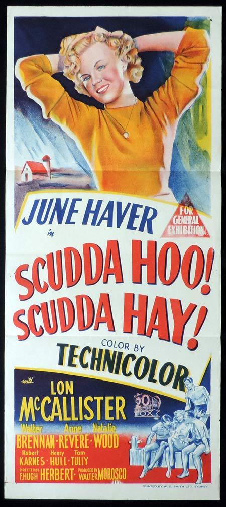 SCUDDA HOO SCUDDA HAY Original Daybill Movie Poster MARILYN MONROE June Haver