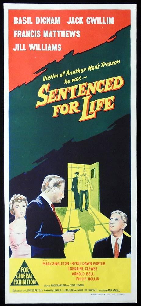 Sentenced For Life Original Daybill Movie Poster Francis Matthews Film Noir Moviemem Original Movie Posters