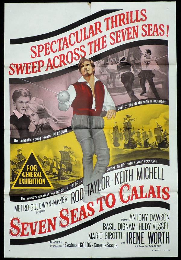 SEVEN SEAS TO CALAIS One Sheet Movie Poster Rod Taylor Keith Michel