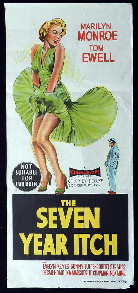 SEVEN YEAR ITCH Marilyn Monroe Daybill Movie Poster