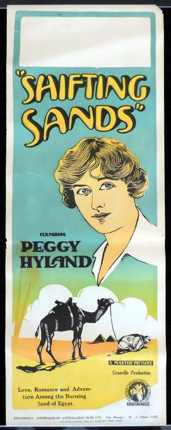SHIFTING SANDS 1923 Peggy Hyland SILENT CINEMA Vintage Long Daybill Movie Poster